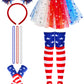 Red White And Blue Tutu 4Th Of July Costume Accessories Set Independence Day Costume Tutu Patriotic Costume Skirt For Women Inde