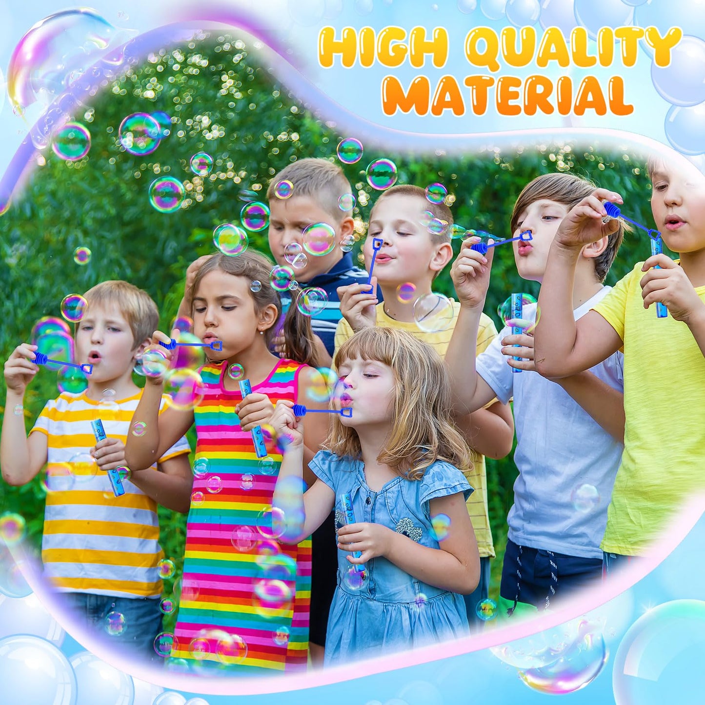 Rotatingpals 32 Pcs Blue with Gold Ring Print Bubble Wands Bubbles Party Favors for Summer Activity Birthday Gifts School Prizes