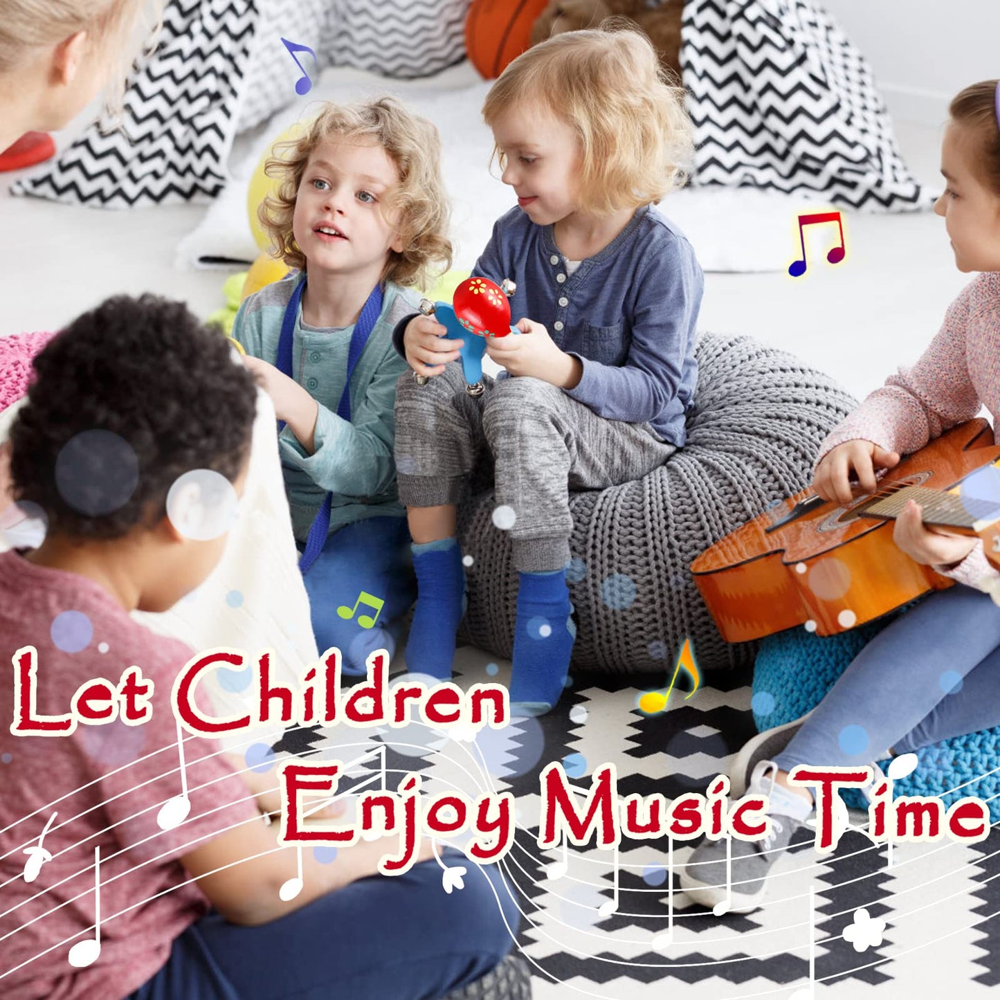 Looikoos Baby Musical Instruments For Toddlers,Wooden Percussion Instruments Tambourine Xylophone Toys For Kids Preschool Education Early Learning Musical Toy For Boys And Girls
