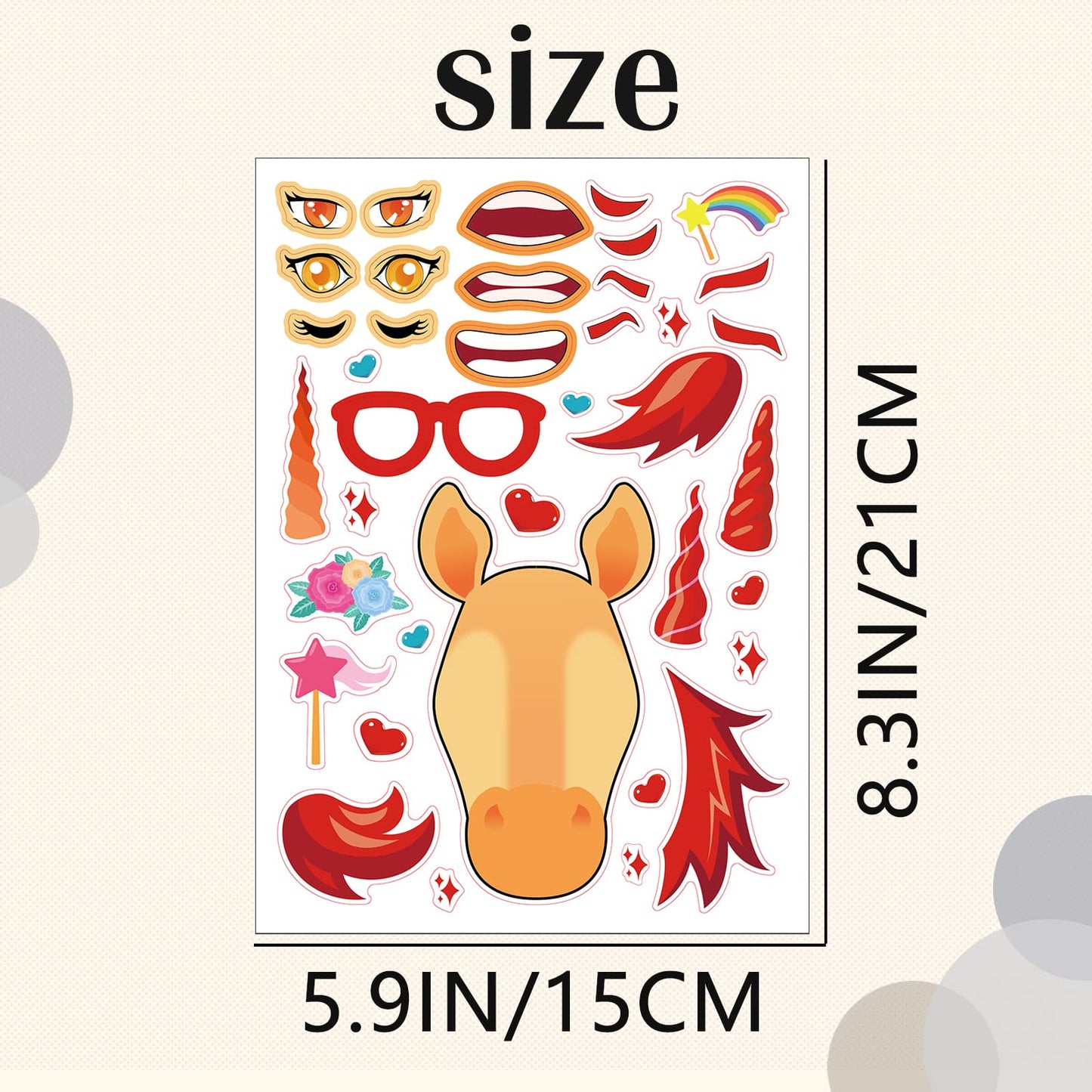 24 Sheets Unicorns Make A Face Sticker Sheets For Kids Todders Activities, Make Your Own Stickers For Kids Birthday Party Favor