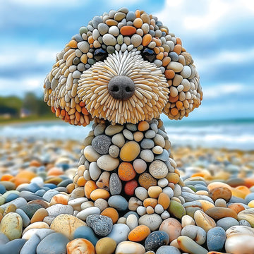 500 Piece Jigsaw Puzzles for mature-themeds - Beach Stone Dog Animal Art Puzzle for mature-themeds Challenging Fun Family Includes Poster & Dust-Free Pieces for Puzzle Lovers enhanced (23 x15 )
