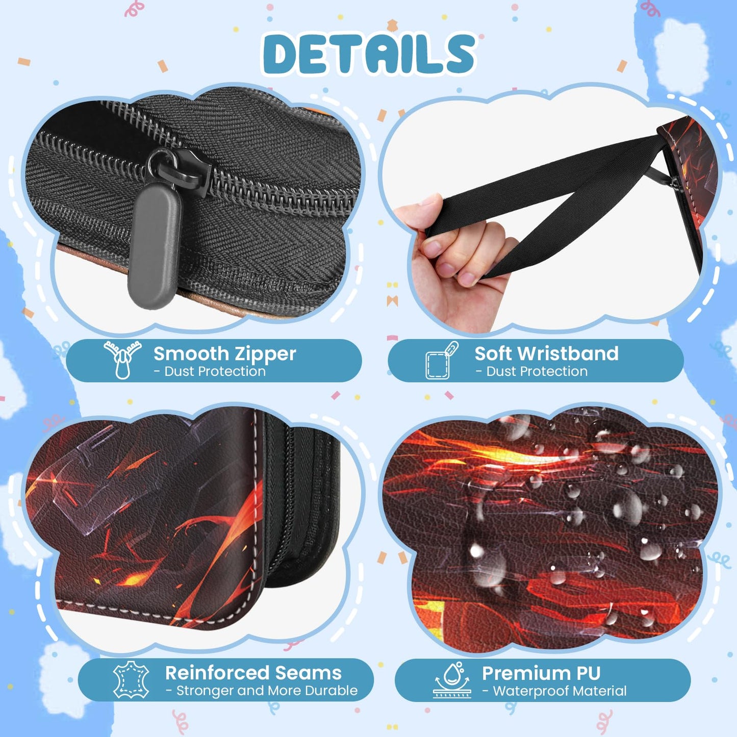 Winsing 9-Pocket Card Binder  3 Ring Trading Card Holder Album  900 Cards Large Zipper Collection Binder - enhanced Card Storage Organizer for Sports  Baseball  Photocard  Football  Game Black Red