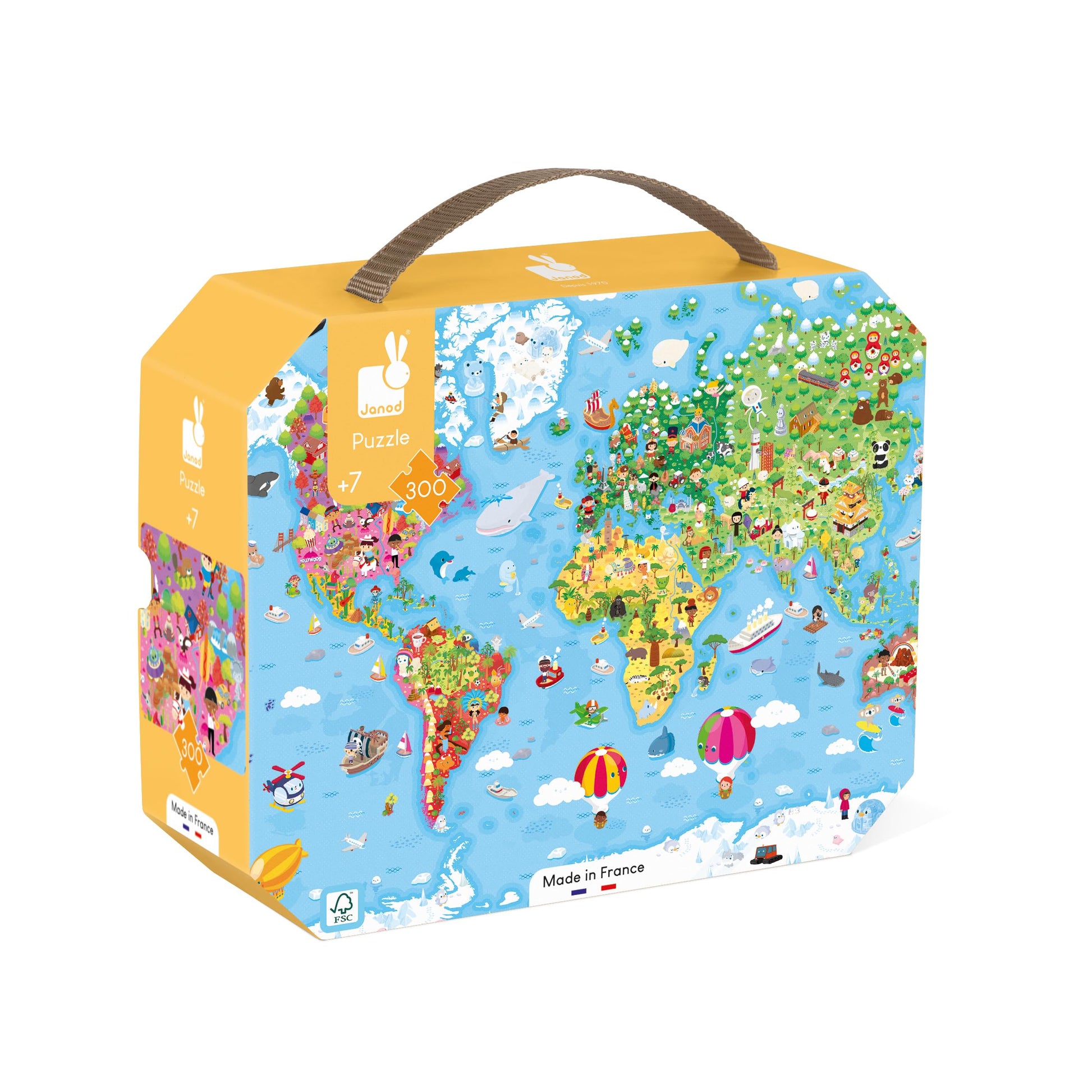 Janod 300 Piece Giant World Map Puzzle – Ages 7+ - J02656