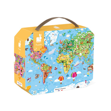 Janod 300 Piece Giant World Map Puzzle – Ages 7+ - J02656