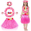 Fortuning'S Jds 40Cm Girl'S Hawaiian Hula Grass Skirt With Flowers Costume For Luau Beach Party Performance Outfits Decor