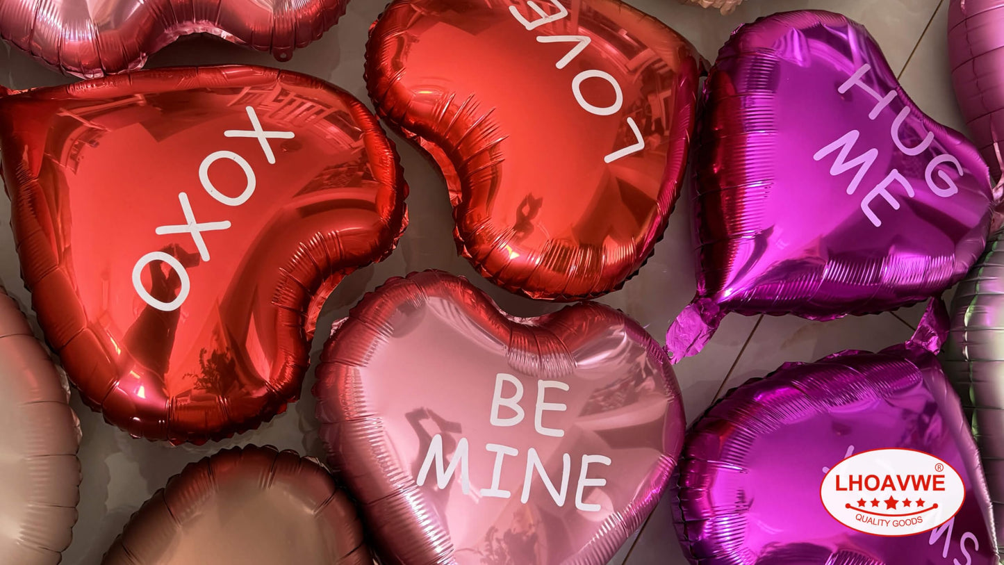 12 Pcs Red Heart Balloons 18 Inch Xoxo Balloons Love Balloons For Valentines Day Decorations Bridal Shower Wedding Decorations