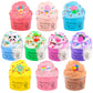 10 Pack Christmas Cloud Slime Kit With Peachybaby Blue Cake Fruits Animals, And Pink Charms, Scented Diy Slime Supplies For Girl