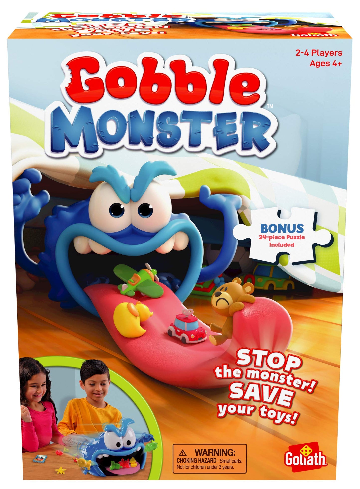 Gobble Monster Game - Save Your Toys From The Monster'S Tongue Before It'S Too Late - Includes 24-Piece Puzzle By Goliath