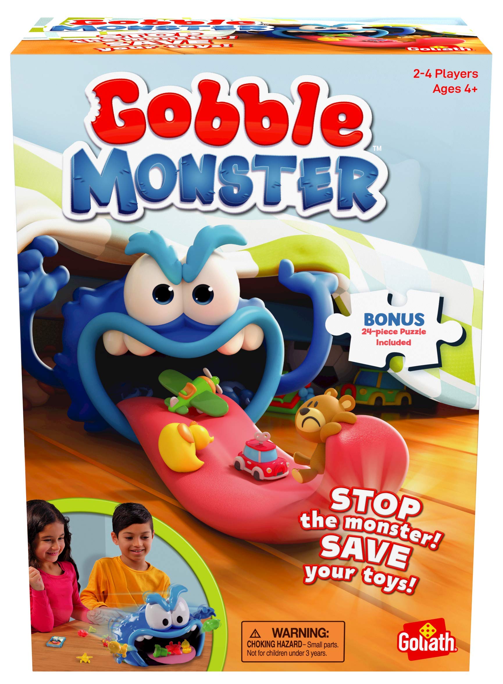 Gobble Monster Game - Save Your Toys From The Monster'S Tongue Before It'S Too Late - Includes 24-Piece Puzzle By Goliath