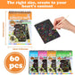 Fulmoon 60 Pcs Bulk Scratch Note Pads for Kids Scratch Paper Art Notebooks Rainbow Party Favors with Wooden Stylus Coloring Book
