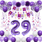 Naninuneno 29Th Birthday Decorations For Girls, Purple 29 Happy Birthday Balloons Supplies Including Purple Happy Birthday Banne