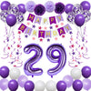 Naninuneno 29Th Birthday Decorations For Girls, Purple 29 Happy Birthday Balloons Supplies Including Purple Happy Birthday Banne