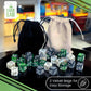 Luck Lab Mtg Magic Life Counter Dice - 48 Pcs Compatible W/Magic Card Game Accessories, Ccg Creature Stats W/ 2 Dice Bags (Green