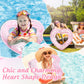 Whaline 3Pcs Inflatable Heart Pool Float With Glitter Inside Pink Swim Pool Rings Float Loungers Tube For Summer Pool Beach Bach