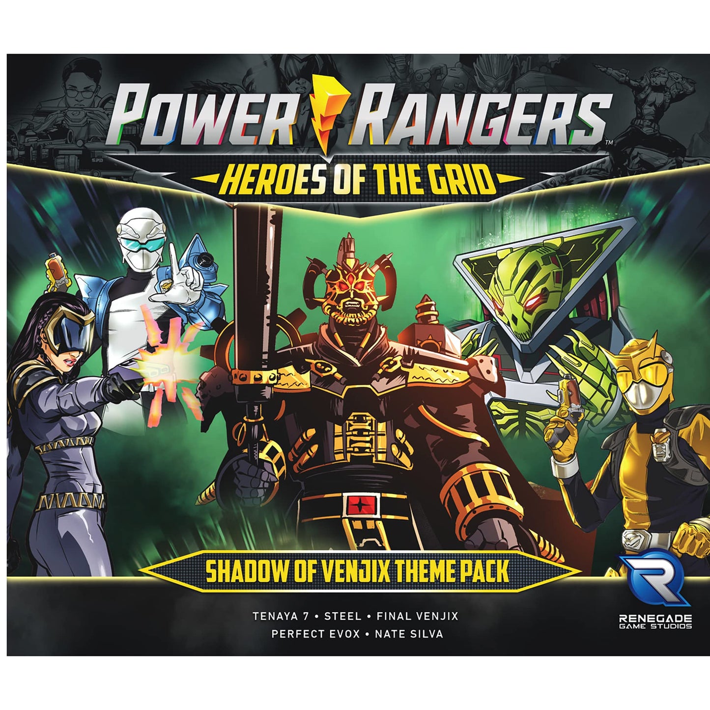 Renegade Game Studios Power Rangers Heroes Of The Grid: Shadow Of Venjix Theme Pack - Expansion, New Cards & Bosses, Renegade Game Studios, Rpg For 2-5 Players, 45-60 Mins, Ages 14+