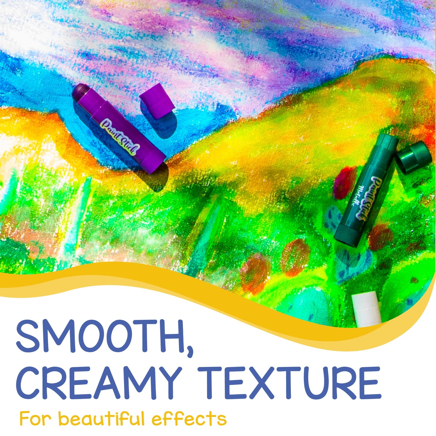 Tempera Paint for Kids and Toddlers - 30 Large Paint Sticks - Washable, Solid, Non Toxic, Mess free Paint Set - Arts and Crafts