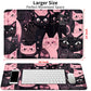 DIGTIALL Card Mat for MTG & TCG Playmat Mouse Pad 24 x 14 Game Mat for MTG RPG CCG Trading Card Game Playmats Table Mat Perfect for Card Games Video Games Computer Office Black and Pink Kitty