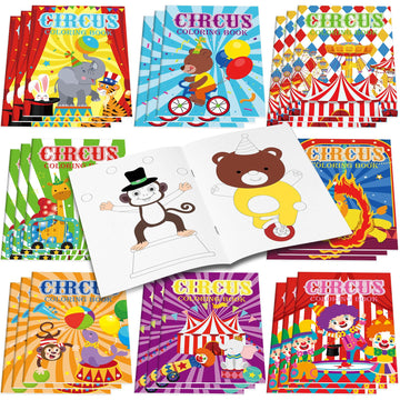 Faccito 24 Pcs Mini Circus Coloring Books Bulk Circus Painting Book Small Color Drawing Booklets DIY Drawing Activity Book Circu