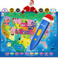Qiaojoy V2 Interactive Kids Map Bilingual United States Map For Kids Learning, Educational Talking Usa Map Poster Geography Games Personalized Kids Toys For Boys & Girls Ages 3-12