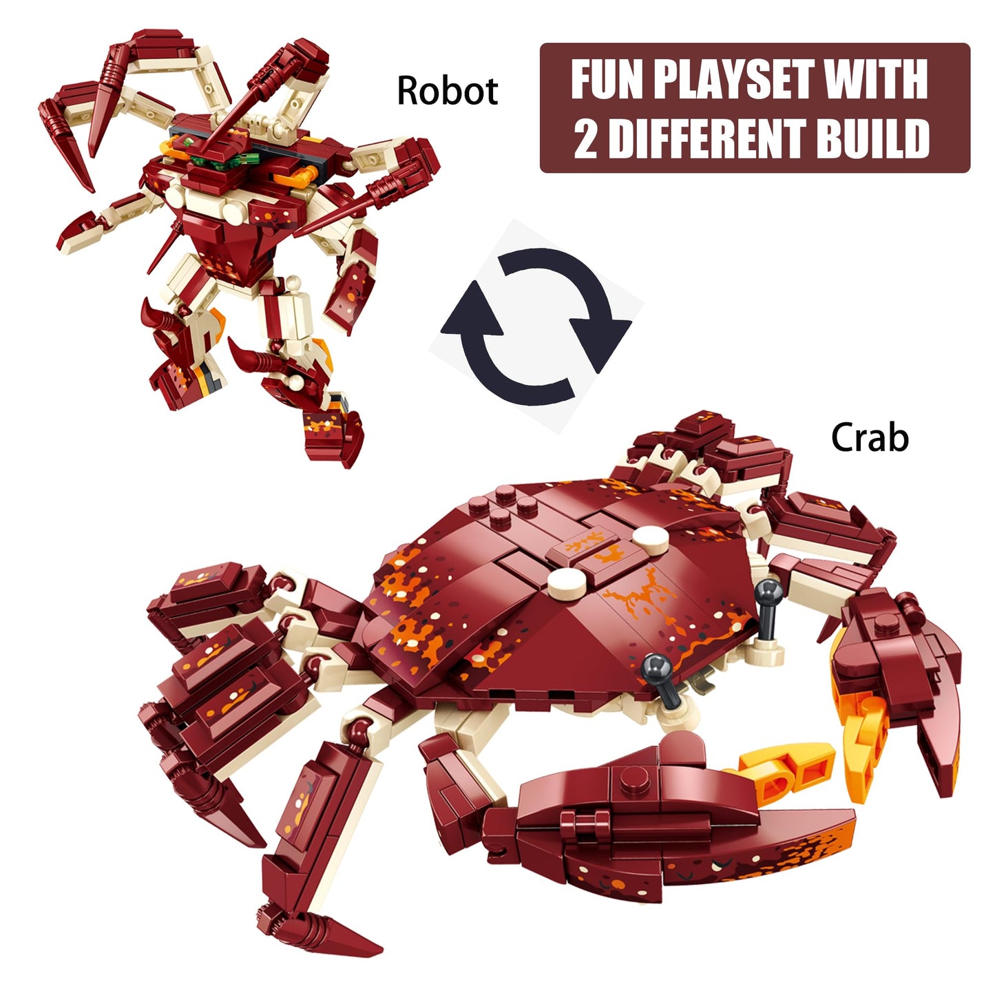 Neomoner Ocean Animal Building Blocks, Deep Sea Creatures Building Toy Set For Kids Boy Girl Crab(242Pcs)