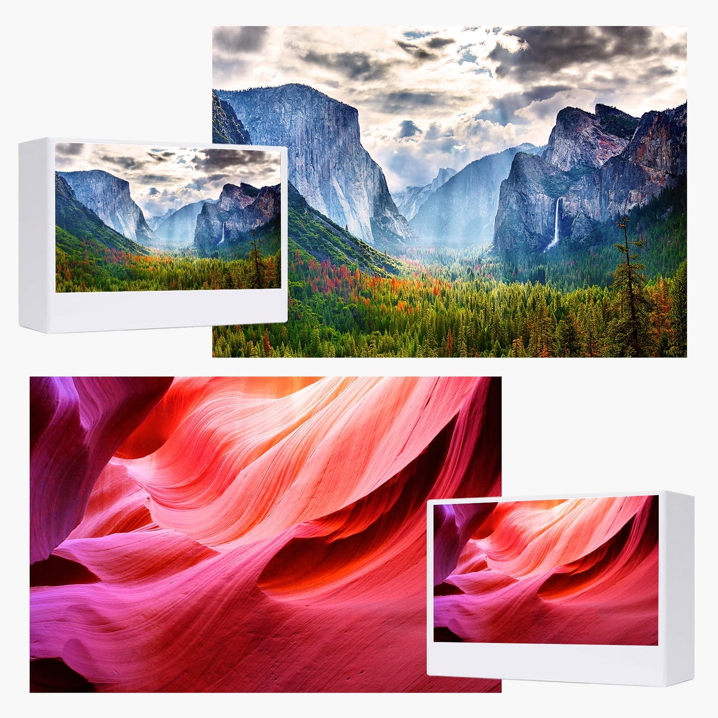 Jigsaw Puzzles For Adults, 2 Pack 1000 Pieces, Nature Landscape Mountain Scene National Park Challenging Puzzle Perfect For Family Activity Game Nights Gifts(Yosemite National Park & Colorful Rock)