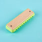 Hape Blues Harmonica - 10 Hole Wooden Musical Instrument Toy for Kids, Green, Model E8914