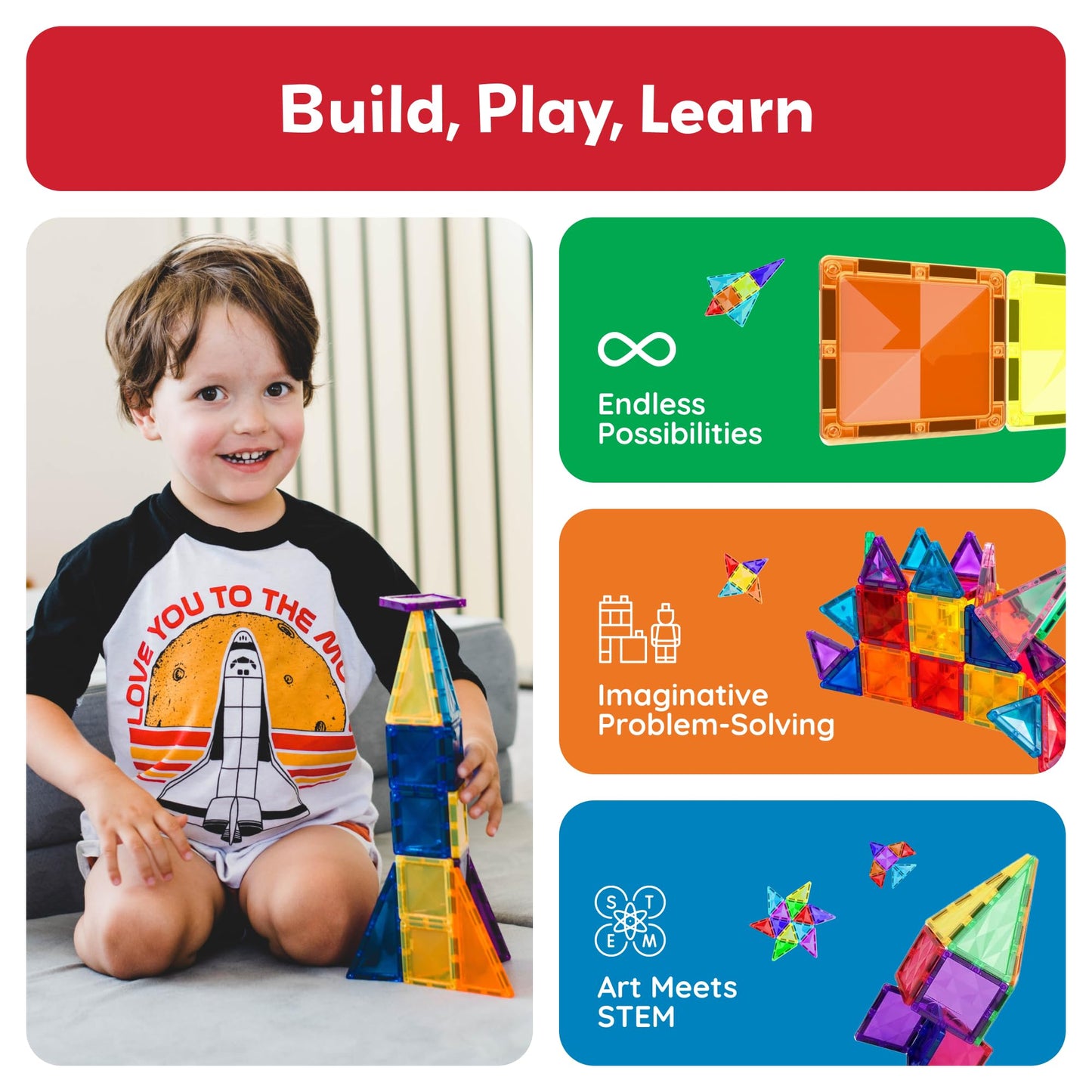 Picassotiles 120 Pieces Magnetic Tiles Building Blocks Mini Size Diamond Series Magnet Toys Travel Size On-The-Go Construction S