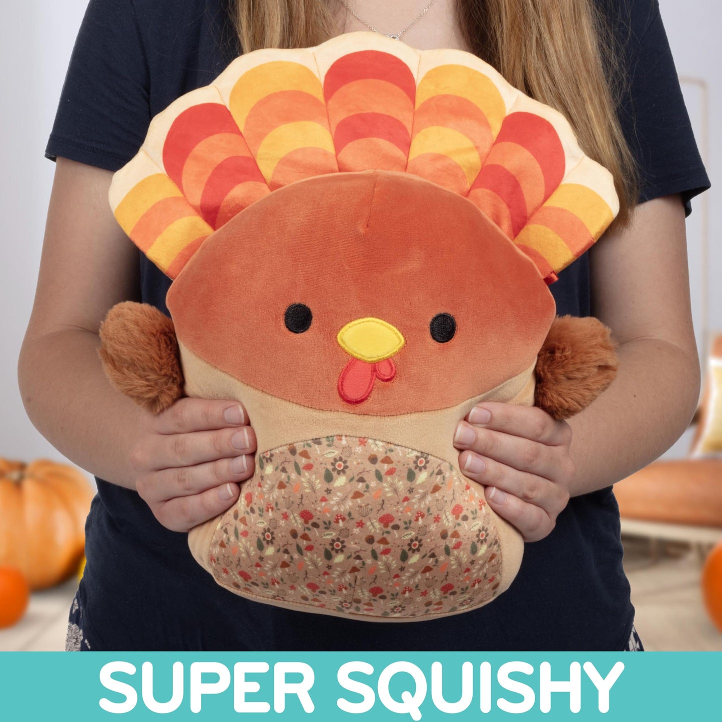 Squishmallows Original 10-Inch Gobrianna The Turkey - Official Jazwares Plush - Collectible Soft & Squishy Turkey Stuffed Animal Toy - Add To Your Squad - Gift For Kids, Girls & Boys