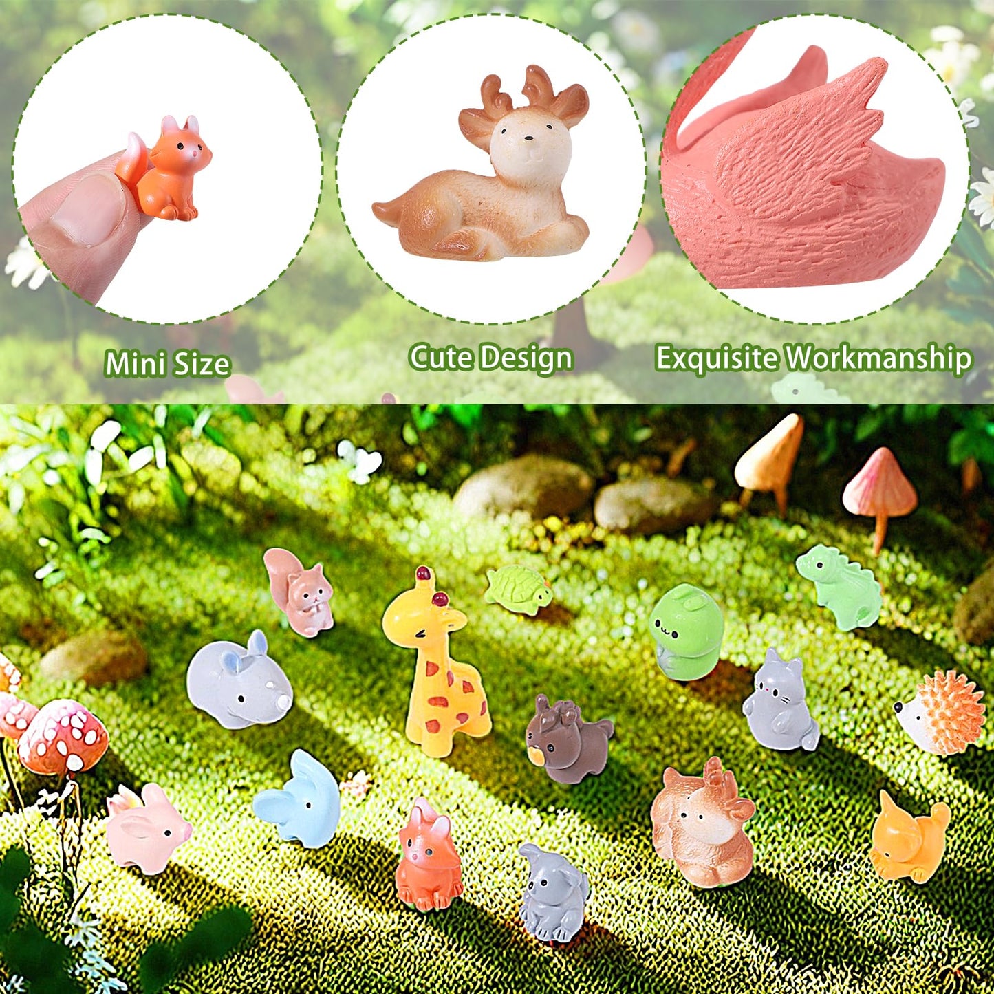 50 Pcs Mini Resin Animals Figures 50 Styles Tiny Resin Animal To Hide Little Animals Figures For Desk Pets Decor Bag Fillers Fai