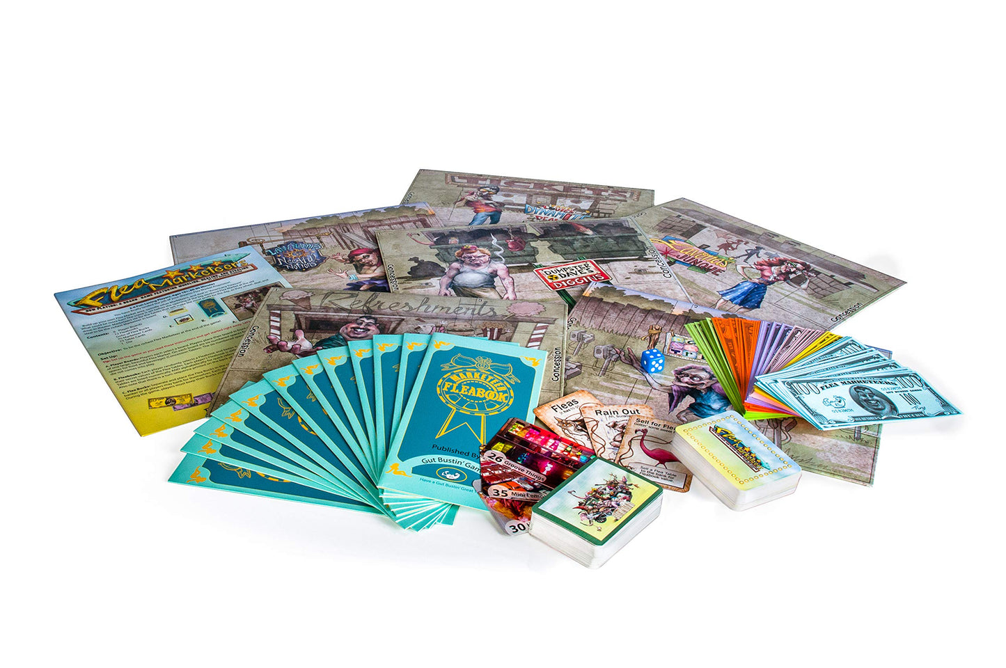 Gut Bustin' Games Flea Marketeers Board Game - Multicolor - Model GUT 1009 - Fun Family Game