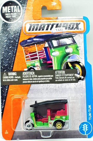 Matchbox 2017 MBX City Tuk-Tuk Thailand Taxi 6/125, Green