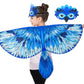 Irolewin Bird-Wings-Costume For Kids And Headband - Eagle-Parrot-Owl Dress-Up-Wings For Girls Boys Halloween-Party Favors (Black)