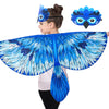 Irolewin Bird-Wings-Costume For Kids And Headband - Eagle-Parrot-Owl Dress-Up-Wings For Girls Boys Halloween-Party Favors (Black)