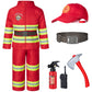 Child Fire Fighter Chief Role Costume Red For Kids(130Cm 6-7 Years)