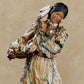 Touch of Class Native American Figurines Set of 2 - Multi Earth Tones Resin Decor for Living Room, Office Desk - Tribal Chief & Woman