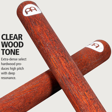 Meinl Percussion Cl18 Claves De Luxe, Dense Hardwood,Wood/ Brown