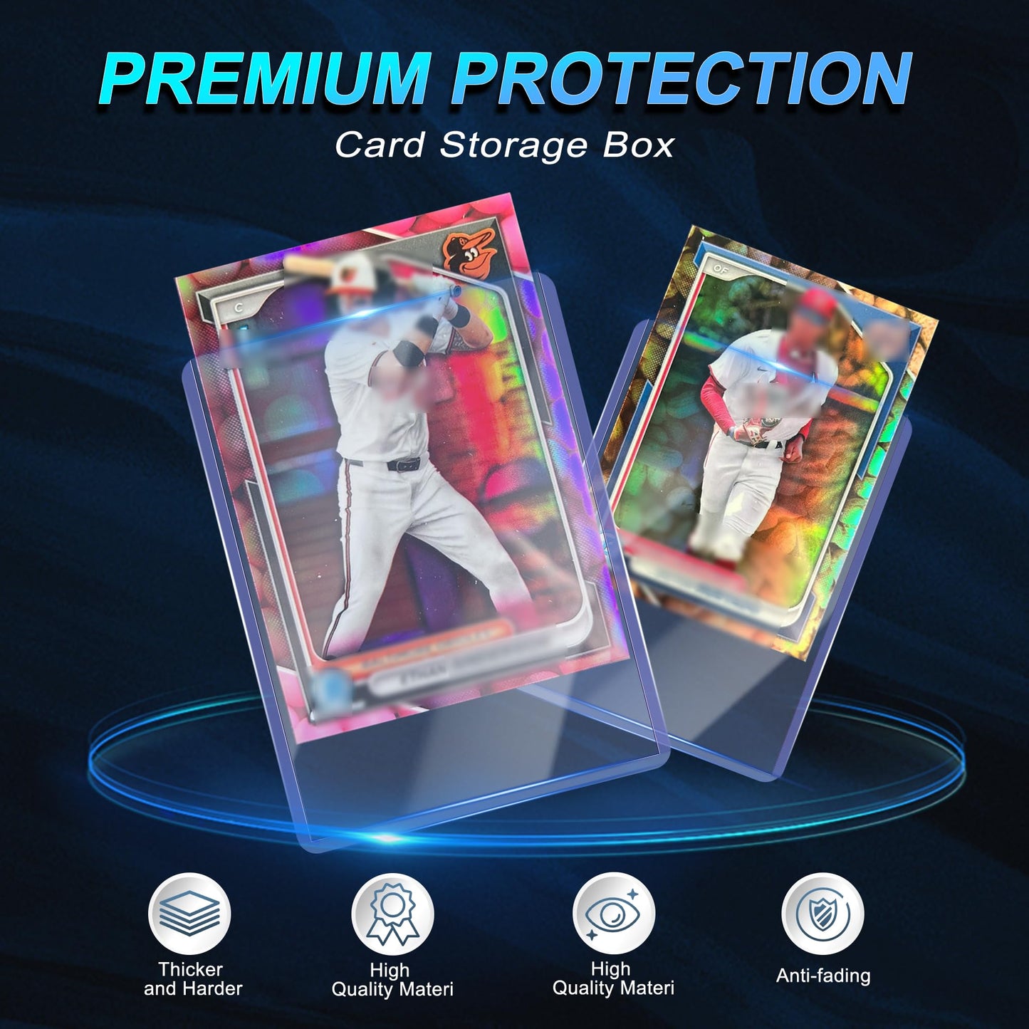 400 Card Sleeves Top Loaders for Cards 3X4 Baseball Card Protectors enhanced Toploaders for Cards Hard Plastic Card Holder for Trading Sports Football Game Cards (200 Hard Sleeves+200 Penny Sleeves)