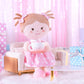 Onetoo Plush Rag Doll Sleeping Cuddle Buddy Doll Soft Baby Doll For Girls First Baby Doll Wear Pink Skirt Dress 14'(Milly Series)