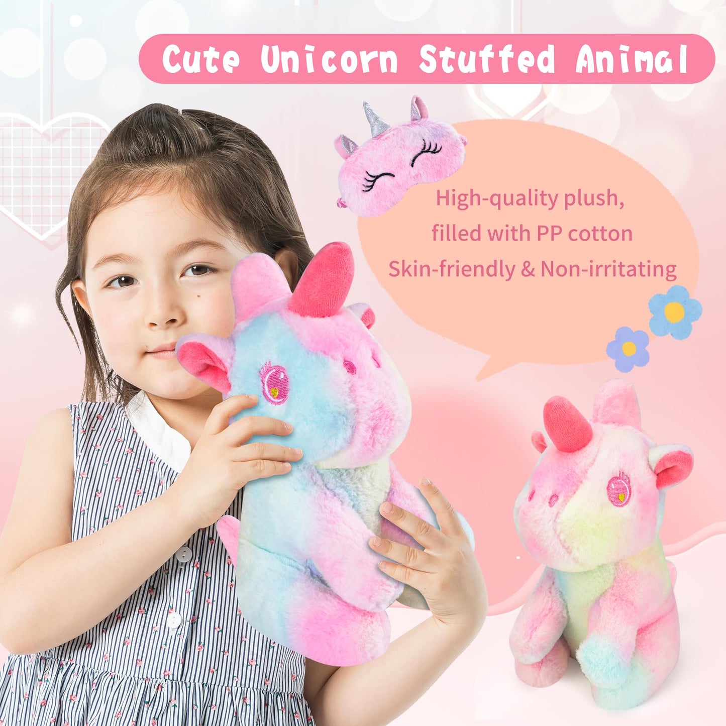 Cherry Tale Unicorns Gifts For Girls, Kids Unicorn Stuffed Animal Plush Toy With Diary Headband Eye Mask Christmas Birthday Gift