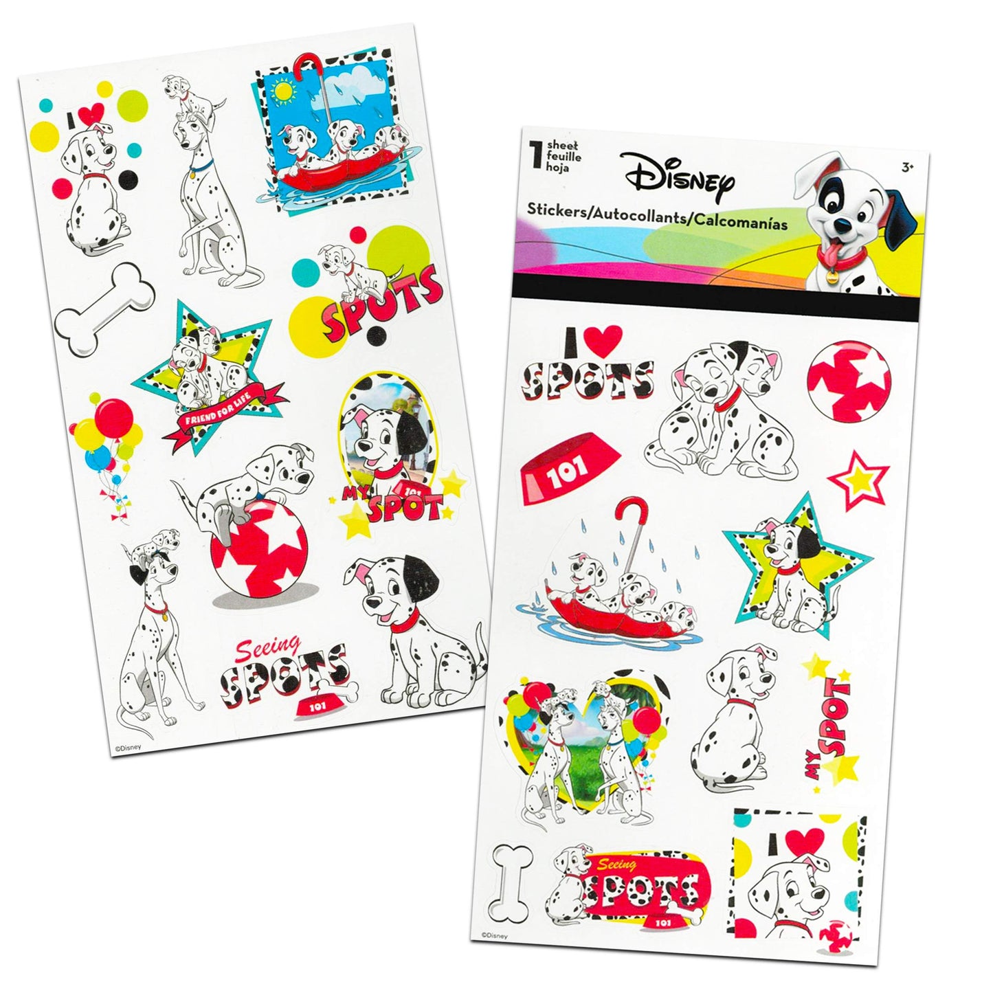 Disney 101 Dalmatians Stickers Set - Over 100 Stickers Featuring Pongo & Perdita - Ideal for Party Favors - 101 Dalmatians Theme