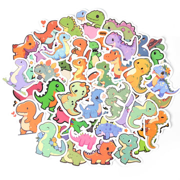 Aowplc 100 Pcs Cute Dinosaur Stickers Pack | Vinyl Stickers For Kids & Toddlers | Dinosaur Party Favors Crafts And Rewards