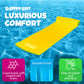TRC Recreation Splash 1.25 Inch Thick Foam Outdoor Swimming Pool Float Mat Large mature-themed Lounger with Built-in Roll Pillow  Yellow