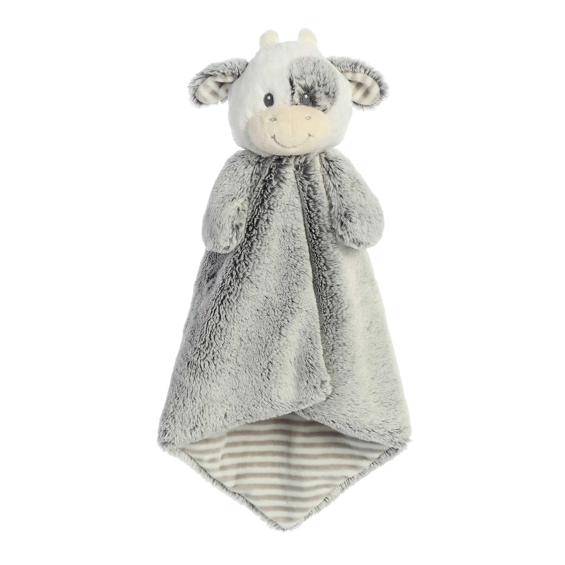 Ebba Aurora® Snuggly Cuddlers Luvster™ Coby Cow Baby Stuffed Animal - Comforting Companion - Security And Sleep Aid - Gray 16 Inches