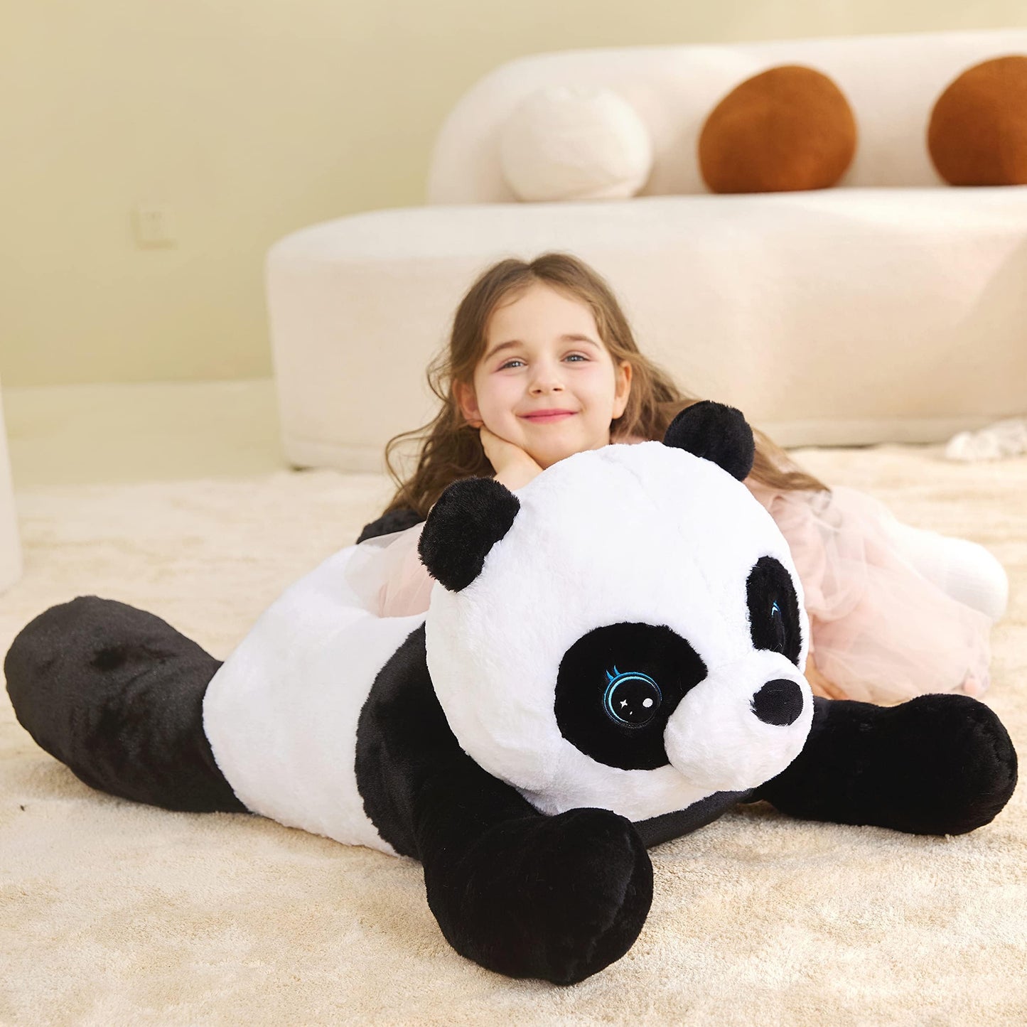 Ikasa Giant Panda Stuffed Animal Plush Toy,30' Large Cute Jumbo Soft Toys,Huge Big Size Plushy Fluffy Fat Oversized Plushie,Gifts For Kids Girls