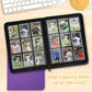 9 Pockets Card Binder enhanced Zip Trading Card Binder 540 Double Sided Pocket PU Collection Binder  Collector Album  Card Folder for MTG  TCG  Business Cards.(Purple)