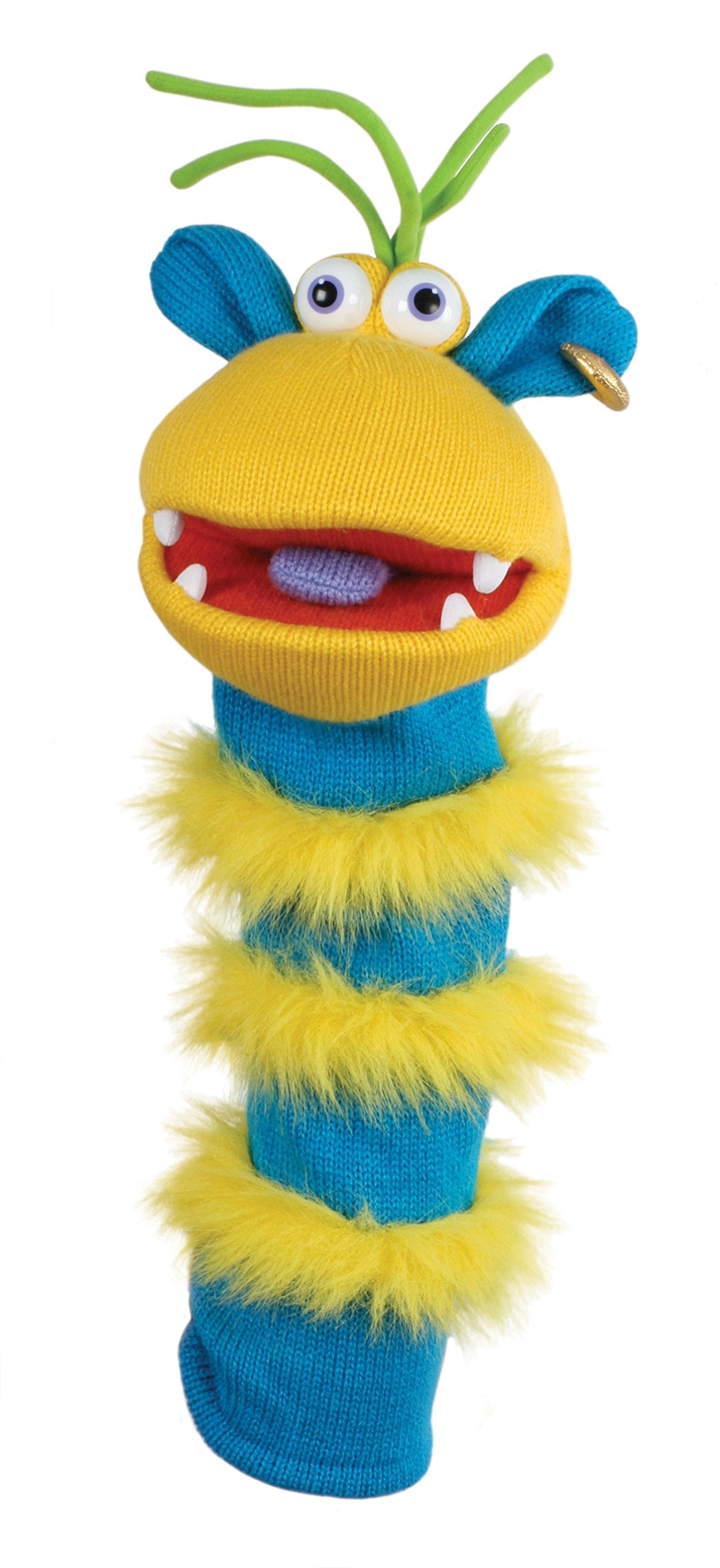 The Puppet Company - Knitted Puppet - Ringo, Sky Blue/Yellow