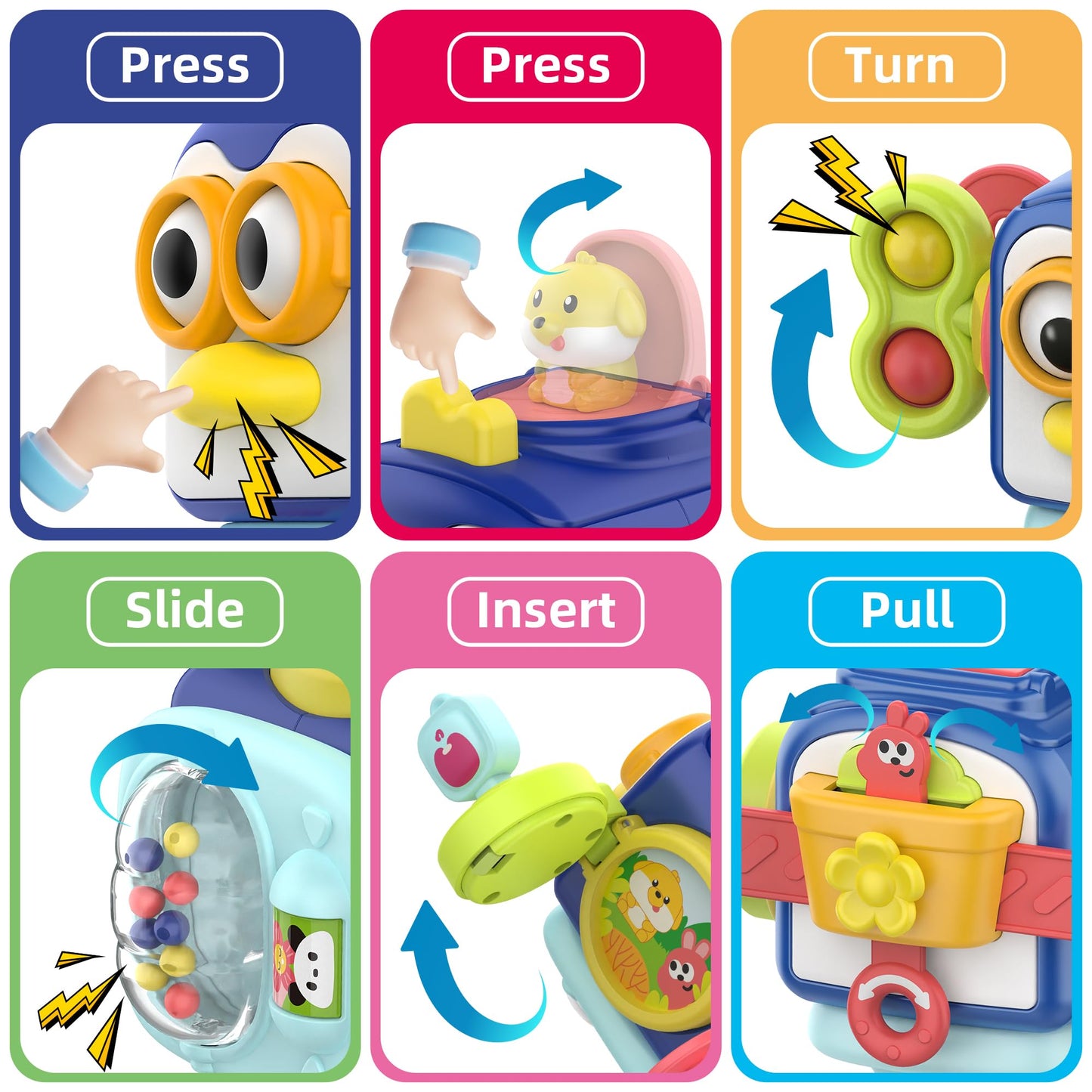 SOONYANG Activity Cube Montessori Toys, Activity Cube Toys for 1 Year Old Boy, Learning Toys for Toddlers 1-3, One Year Old Boy