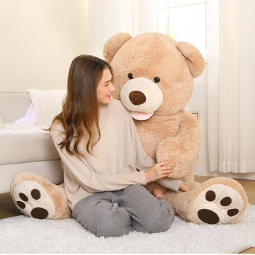 Morismos Giant Teddy Bear Plush 5 Feet, Life Size Huge Teddy Bears For Girlfriend Boyfriend, 5 Foot Large Bear Gifts For Valentine'S Day, Baby Shower, Birthday