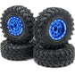 Hobbysoul 1/24 Tires Mounted On Heavy Adjustable Offset 1.0 Beadlock Wheels Blue, 7Mm Hex Rims 1.0 Beadlock Wheels And Tires For