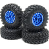Hobbysoul 1/24 Tires Mounted On Heavy Adjustable Offset 1.0 Beadlock Wheels Blue, 7Mm Hex Rims 1.0 Beadlock Wheels And Tires For